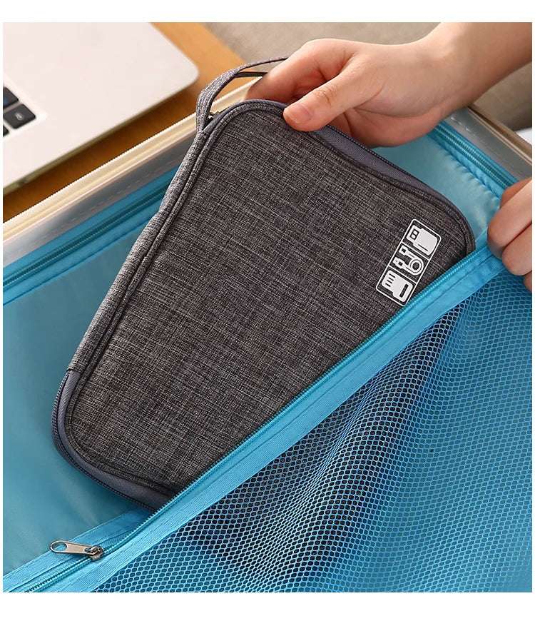 1pc Black Green Storage Bag Electronic Accessory Organizer Portable Usb Data Cable Charger Plug Travel Waterproof Organizer 1pc Black Green Storage Bag Electronic Accessory Organizer Portable Usb Data Cable Charger Plug Travel Waterproof Organizer