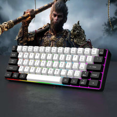 60% wired gaming keyboard, RGB backlight ultra compact mini keyboard, waterproof small compact 61 key keyboard for pc/Mac gamers 60% wired gaming keyboard, RGB backlight ultra compact mini keyboard, waterproof small compact 61 key keyboard for pc/Mac gamers