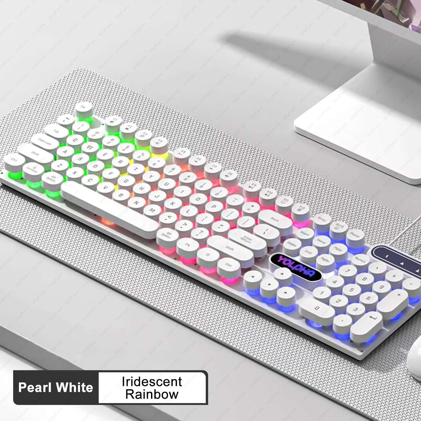 104keys Punk Retro Keyboard Rainbow Backlight Wired Keyboard RGB Backlit Breathing Light Gaming Ergonomic Keyboard for Office PC 104keys Punk Retro Keyboard Rainbow Backlight Wired Keyboard RGB Backlit Breathing Light Gaming Ergonomic Keyboard for Office PC