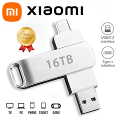 Xiaomi 16TB Flash Drive Usb 3.2 Super High Speed Metal Transfer U Disk Pen Drive Waterproof Type C Disk SSD USB Drive Disk Xiaomi 16TB Flash Drive Usb 3.2 Super High Speed Metal Transfer U Disk Pen Drive Waterproof Type C Disk SSD USB Drive Disk