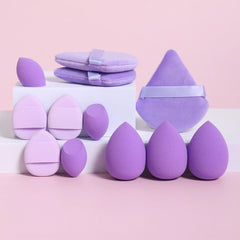 12-Piece All-Purpose Makeup Sponge Set, Made of 3 Loose Powder Puffs, 3 Mini Air Cushion Puffs, 3 Beauty Eggs and 3 Mini Beauty 12-Piece All-Purpose Makeup Sponge Set, Made of 3 Loose Powder Puffs, 3 Mini Air Cushion Puffs, 3 Beauty Eggs and 3 Mini Beauty
