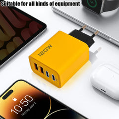 120W Fast Charging 4 Ports Mobile Phone Charger QC3.0 USB Type C Chargers Dual PD Wall Adapter EU/US/UK Plug for iPhone15 Xiaomi 120W Fast Charging 4 Ports Mobile Phone Charger QC3.0 USB Type C Chargers Dual PD Wall Adapter EU/US/UK Plug for iPhone15 Xiaomi