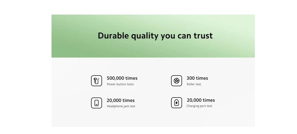 Xiaomi Redmi 13C global version durable banner showing tests power button 500k, roller 300, headphone jack 20k, charging port 20k Xiaomi Redmi 13C global version durable banner showing tests power button 500k, roller 300, headphone jack 20k, charging port 20k