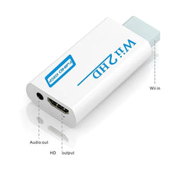 محول Wii إلى HDMI متوافق مع دقة 1080 بكسل عالية الوضوح، موصل فيديو 3.5 مم، صوت، لشاشة الكمبيوتر الشخصي عالية الوضوح، متوافق مع Wii2HDMI محول Wii إلى HDMI متوافق مع دقة 1080 بكسل عالية الوضوح، موصل فيديو 3.5 مم، صوت، لشاشة الكمبيوتر الشخصي عالية الوضوح، متوافق مع Wii2HDMI