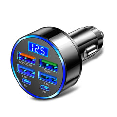 100W 6 Ports Car Charger Fast Charging PD QC3.0 USB C Car Phone Charger Type C Adapter in Car For iPhone Samsung Huawei Xiaomi 100W 6 Ports Car Charger Fast Charging PD QC3.0 USB C Car Phone Charger Type C Adapter in Car For iPhone Samsung Huawei Xiaomi
