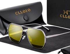 نظارات شمسية CLLOIO مضادة للتوهج للرؤية الليلية والنهارية للرجال والنساء مستقطبة للقيادة نظارات شمسية مربعة من الألومنيوم الضوئية UV400 نظارات شمسية CLLOIO مضادة للتوهج للرؤية الليلية والنهارية للرجال والنساء مستقطبة للقيادة نظارات شمسية مربعة من الألومنيوم الضوئية UV400