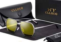 نظارات شمسية CLLOIO مضادة للتوهج للرؤية الليلية والنهارية للرجال والنساء مستقطبة للقيادة نظارات شمسية مربعة من الألومنيوم الضوئية UV400 نظارات شمسية CLLOIO مضادة للتوهج للرؤية الليلية والنهارية للرجال والنساء مستقطبة للقيادة نظارات شمسية مربعة من الألومنيوم الضوئية UV400