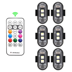 1-6PCS Wireless LED Drone Strobe Light for Motorcycle Car Bike Remote Control Warning Light Indicator Light USB Charging 8Colors 1-6PCS Wireless LED Drone Strobe Light for Motorcycle Car Bike Remote Control Warning Light Indicator Light USB Charging 8Colors