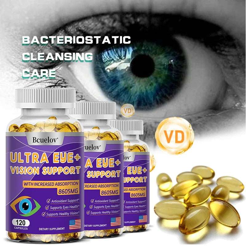Eye Vitamins with A Blend of Lutein, Zeaxanthin and Bilberry Extract for Macular Fatigue, Dry Eyes and Vision Health in Adults Eye Vitamins with A Blend of Lutein, Zeaxanthin and Bilberry Extract for Macular Fatigue, Dry Eyes and Vision Health in Adults