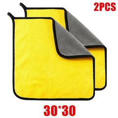 1/2/6pcs Microfiber Cleaning Towel Thicken Soft Drying Cloth Car Body Washing Towels Double Layer Clean Rags Car Accessories 1/2/6pcs Microfiber Cleaning Towel Thicken Soft Drying Cloth Car Body Washing Towels Double Layer Clean Rags Car Accessories