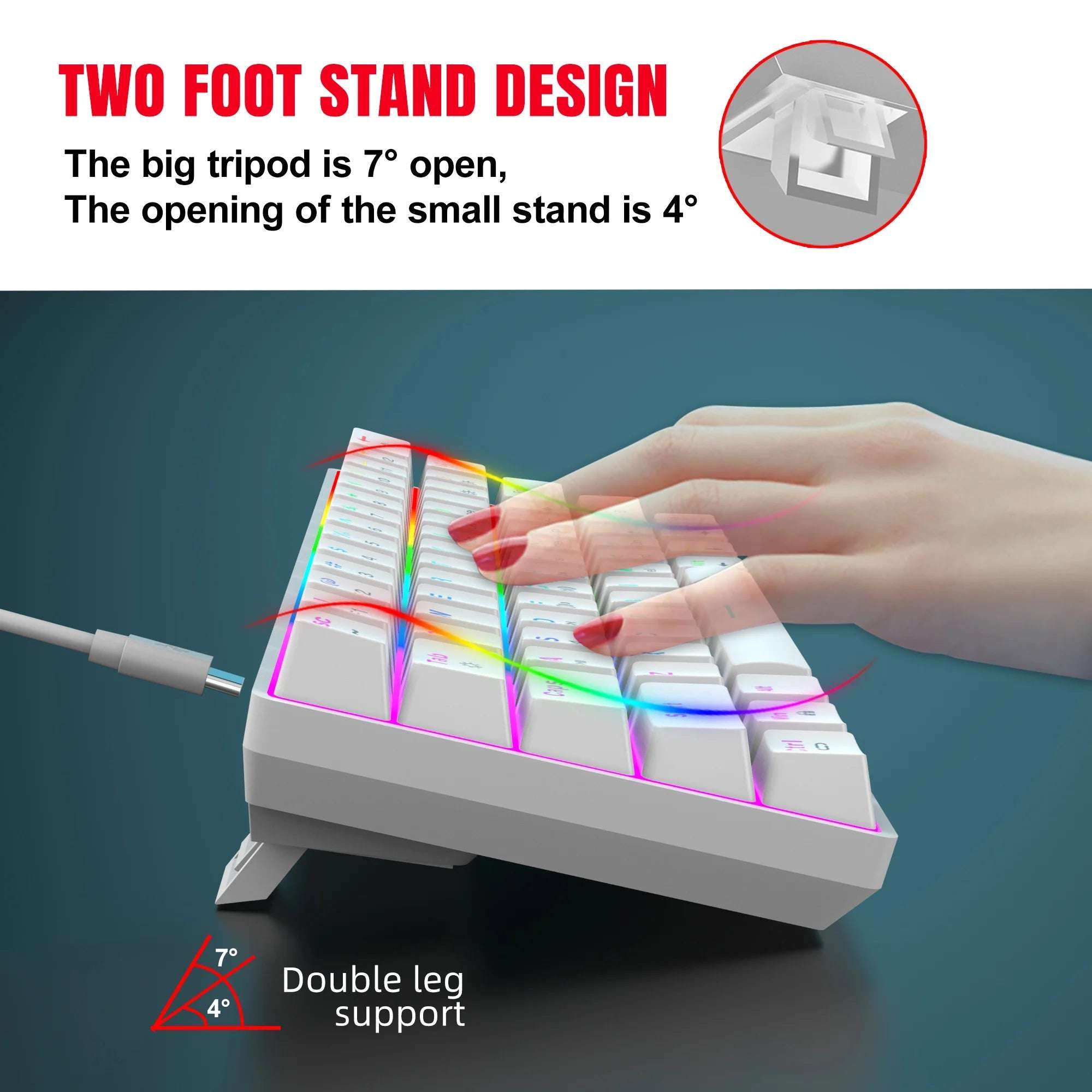 60% wired gaming keyboard, RGB backlight ultra compact mini keyboard, waterproof small compact 61 key keyboard for pc/Mac gamers 60% wired gaming keyboard, RGB backlight ultra compact mini keyboard, waterproof small compact 61 key keyboard for pc/Mac gamers