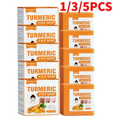 1/3/5PCS Turmeric Cleansing Soap Facial Repair Gentle Cleansing Moisturizing Moisture Non-Sticky Clear Cleansing Products 1/3/5PCS Turmeric Cleansing Soap Facial Repair Gentle Cleansing Moisturizing Moisture Non-Sticky Clear Cleansing Products