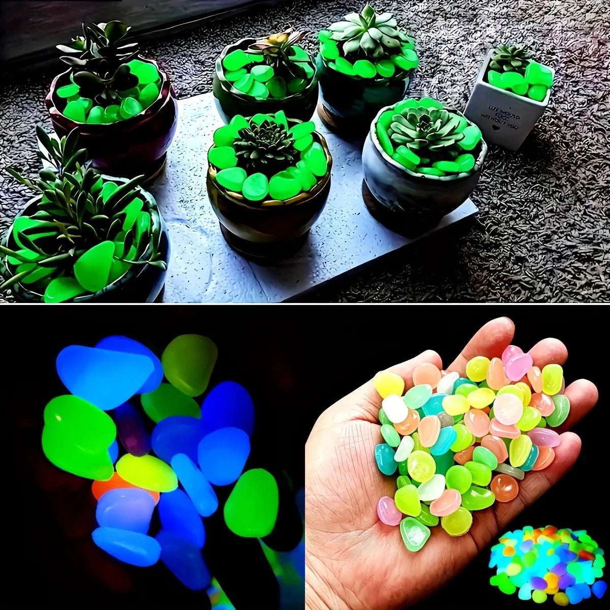 100pcs Glow In The Dark Pebbles, Resin Luminous Stones For Landscape, Garden Paths, Potted Plants, Parks, Aquarium Decor, 100pcs Glow In The Dark Pebbles, Resin Luminous Stones For Landscape, Garden Paths, Potted Plants, Parks, Aquarium Decor,
