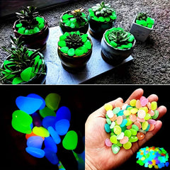 100pcs Glow In The Dark Pebbles, Resin Luminous Stones For Landscape, Garden Paths, Potted Plants, Parks, Aquarium Decor, 100pcs Glow In The Dark Pebbles, Resin Luminous Stones For Landscape, Garden Paths, Potted Plants, Parks, Aquarium Decor,