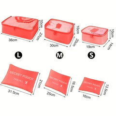 6pcs Travel Organizer Set - Durable Oxford Fabric, Fashionable Women's Packing Cubes For Clothes & Underwear, Hand Washable 6pcs Travel Organizer Set - Durable Oxford Fabric, Fashionable Women's Packing Cubes For Clothes & Underwear, Hand Washable