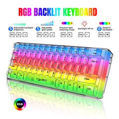 60% wired gaming keyboard, RGB backlight ultra compact mini keyboard, waterproof small compact 61 key keyboard for pc/Mac gamers 60% wired gaming keyboard, RGB backlight ultra compact mini keyboard, waterproof small compact 61 key keyboard for pc/Mac gamers