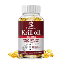 2000Mg Antarctic Krill Oil Omega-3 EPA & DHA Phospholipids and Astaxanthin for Joint, Brain, Immune and Cardiac Support Diet 2000Mg Antarctic Krill Oil Omega-3 EPA & DHA Phospholipids and Astaxanthin for Joint, Brain, Immune and Cardiac Support Diet