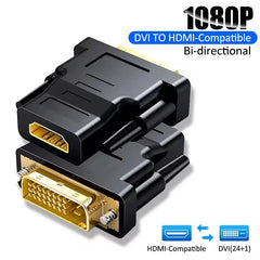 محول كابل متوافق مع DVI إلى HDMI بدقة 1080 بكسل، موصل DVI ذكر إلى أنثى ثنائي الاتجاه لجهاز عرض PS3، كمبيوتر محمول، صندوق تلفزيون محول كابل متوافق مع DVI إلى HDMI بدقة 1080 بكسل، موصل DVI ذكر إلى أنثى ثنائي الاتجاه لجهاز عرض PS3، كمبيوتر محمول، صندوق تلفزيون