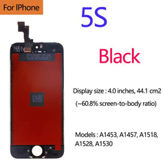 Black front display assembly for iPhone 5S with flex cable and home button opening by Mumzar iPhone 7 LCD screen replacement Black front display assembly for iPhone 5S with flex cable and home button opening by Mumzar iPhone 7 LCD screen replacement