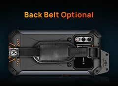 UNIWA rugged ATEX smartphone UAE shown from back with optional leather back belt strap holster and triple camera UNIWA rugged ATEX smartphone UAE shown from back with optional leather back belt strap holster and triple camera