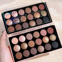 18-Color Eyeshadow Palette – Pearlescent, Matte, Fine Shimmer, Glitter, Earth Tones, Long-Lasting, High-Performance 18-Color Eyeshadow Palette – Pearlescent, Matte, Fine Shimmer, Glitter, Earth Tones, Long-Lasting, High-Performance