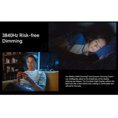 Honor Magic V2 5G foldable phone showing 3840Hz risk free dimming feature reducing eye strain at night Honor Magic V2 5G foldable phone showing 3840Hz risk free dimming feature reducing eye strain at night
