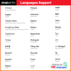 OneMyth languages support chart listing many languages for mini smartphone Android 10 UAE multilingual use OneMyth languages support chart listing many languages for mini smartphone Android 10 UAE multilingual use