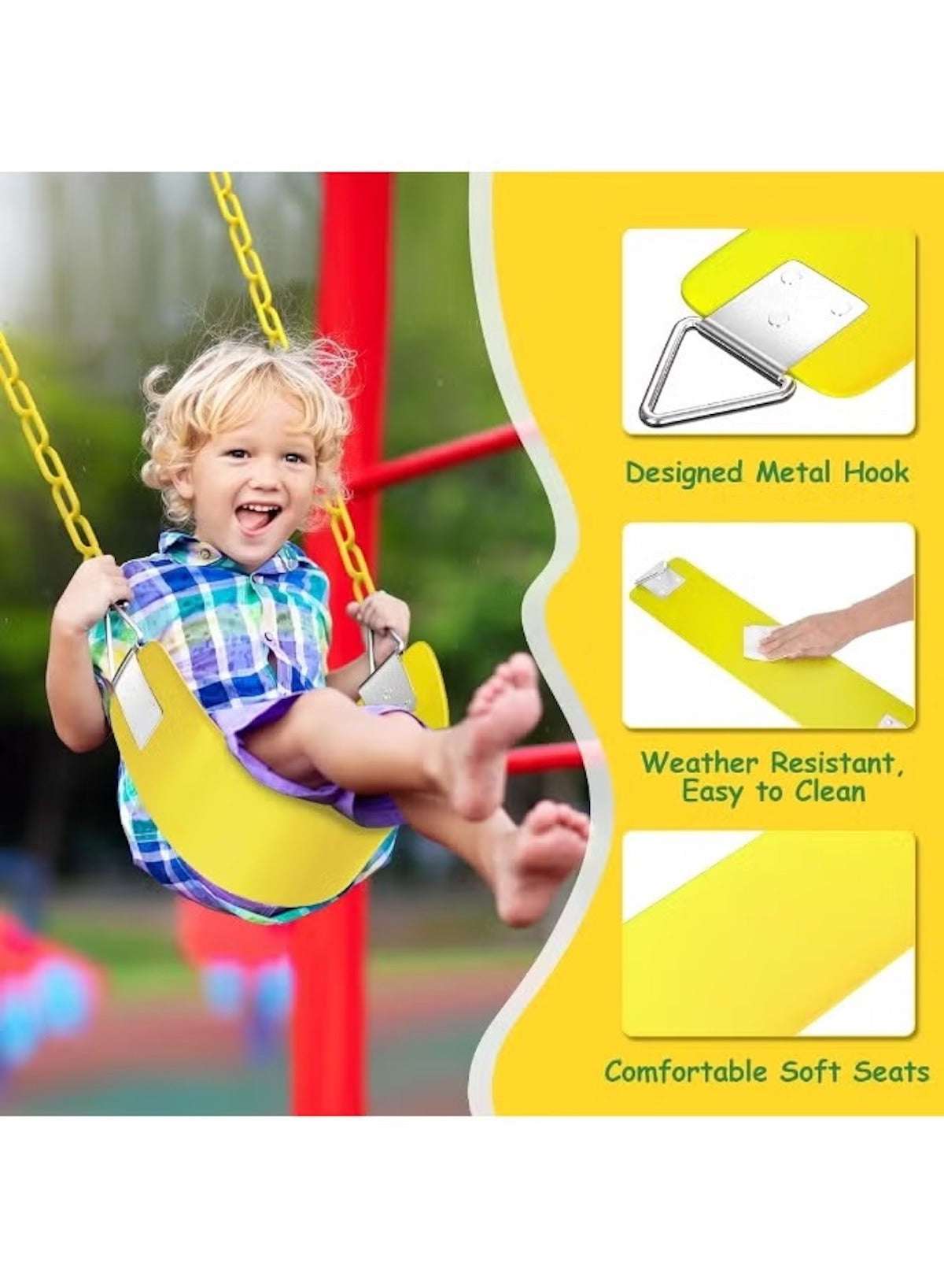 Kids Single Swing Seat – Outdoor Playground Fun (Without Chain) Kids Single Swing Seat – Outdoor Playground Fun (Without Chain)