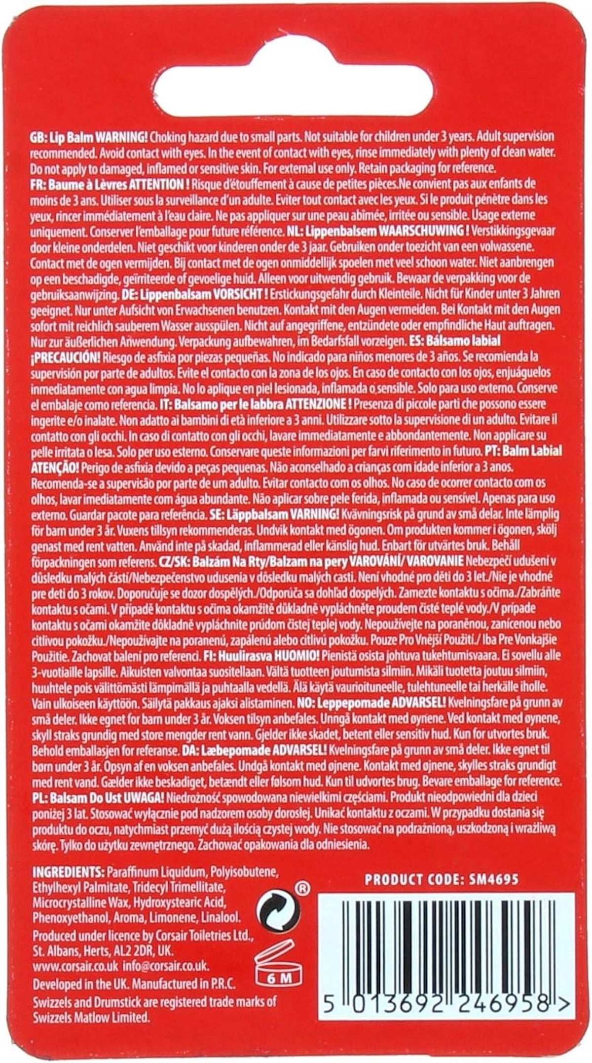 Swizzels Drumstick Raspberry Lip Balm Swizzels Drumstick Raspberry Lip Balm