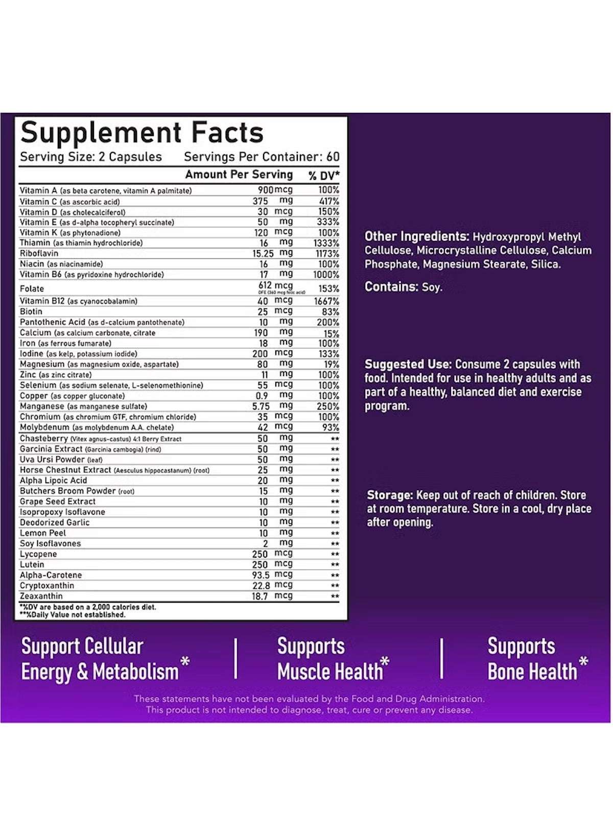 Women's Multivitamin and Multimineral for Active Women – 120 Capsules Women's Multivitamin and Multimineral for Active Women – 120 Capsules