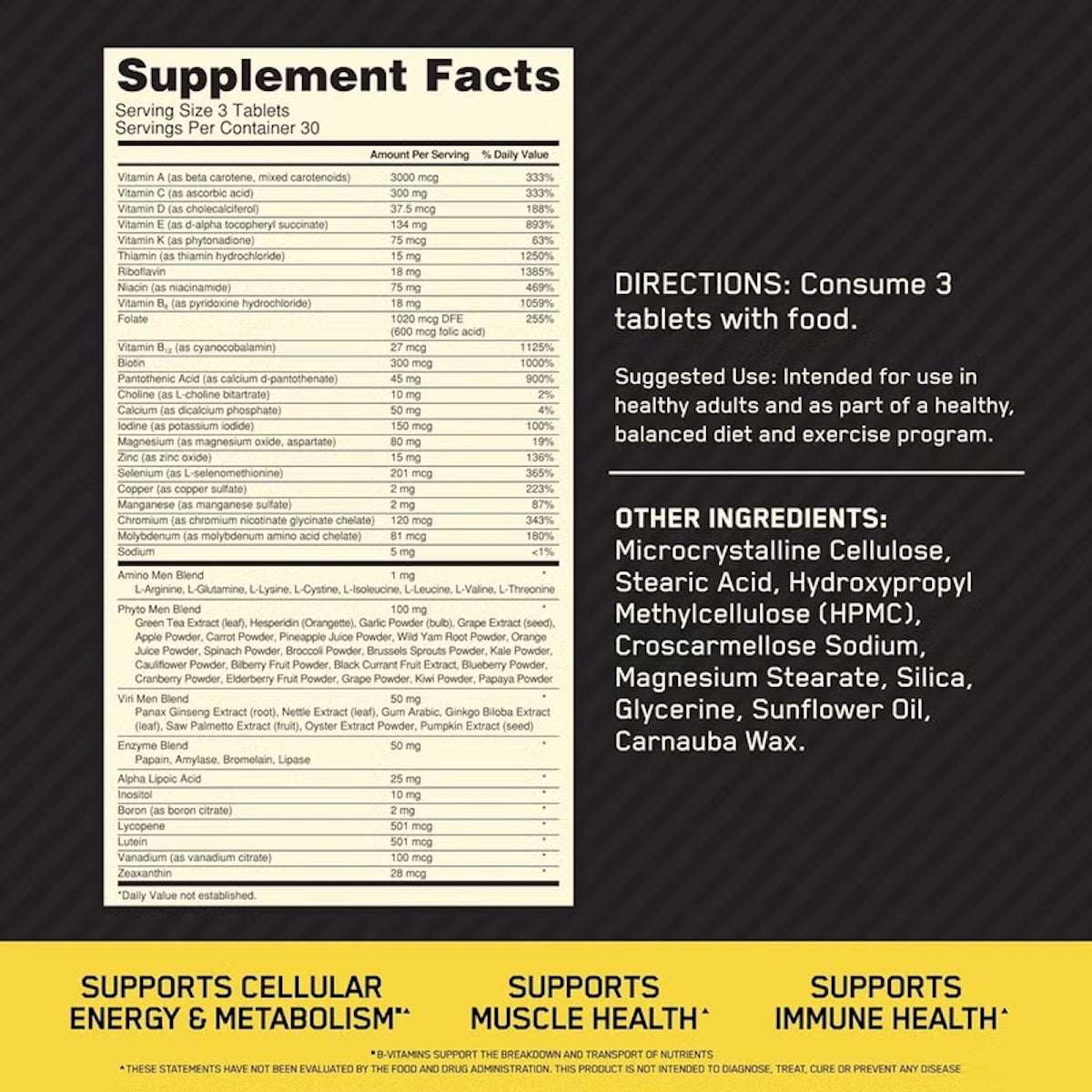 Optimum Nutrition (ON) Opti-Men Multivitamin for Men – 90 Tablets Optimum Nutrition (ON) Opti-Men Multivitamin for Men – 90 Tablets