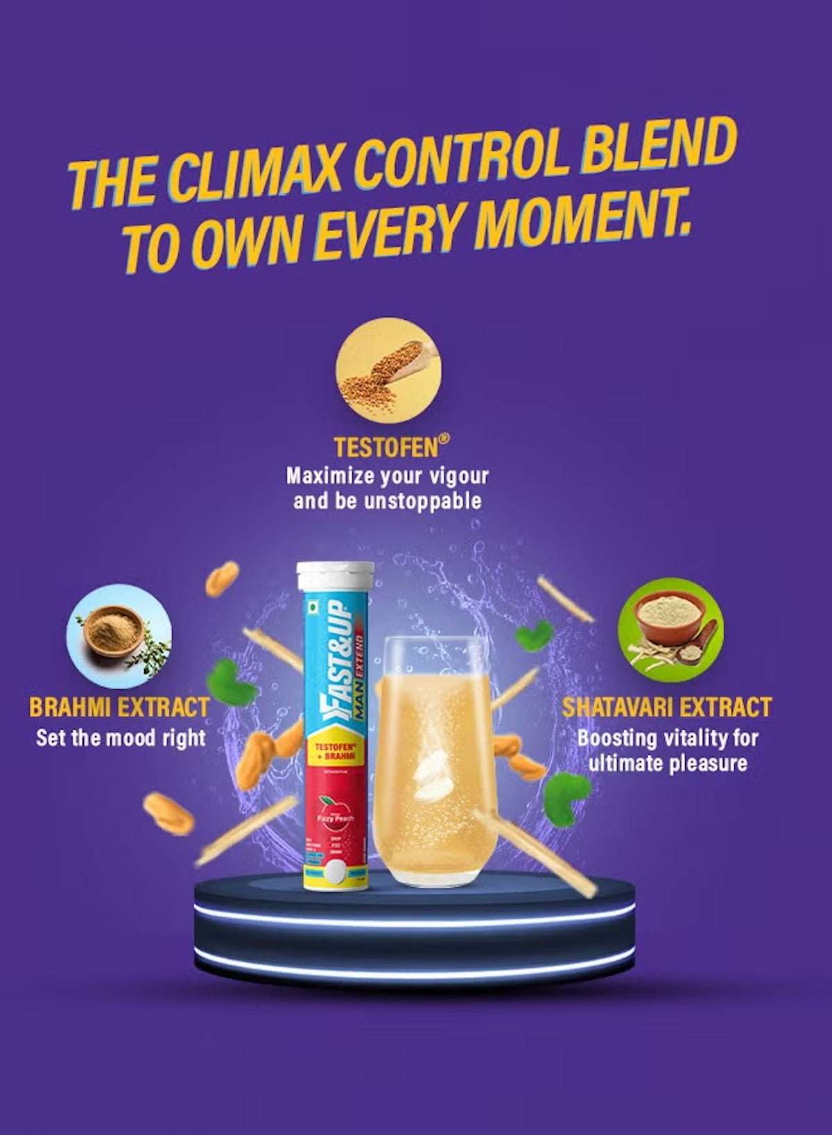 Fast&Up Man Extend Delay Climax - 20 Effervescent Tablets | Fizzy Peach Flavour | Boosts Stamina, Vitality & Performance | Swiss Effervescent Technology Fast&Up Man Extend Delay Climax - 20 Effervescent Tablets | Fizzy Peach Flavour | Boosts Stamina, Vitality & Performance | Swiss Effervescent Technology
