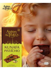 Kunafa & Pistachio Premium Chocolate Bar with Protein – Gourmet Fusion of Dessert & Crunchy Nuts – 100g | Made in UAE | Arabian Treatz Kunafa & Pistachio Premium Chocolate Bar with Protein – Gourmet Fusion of Dessert & Crunchy Nuts – 100g | Made in UAE | Arabian Treatz