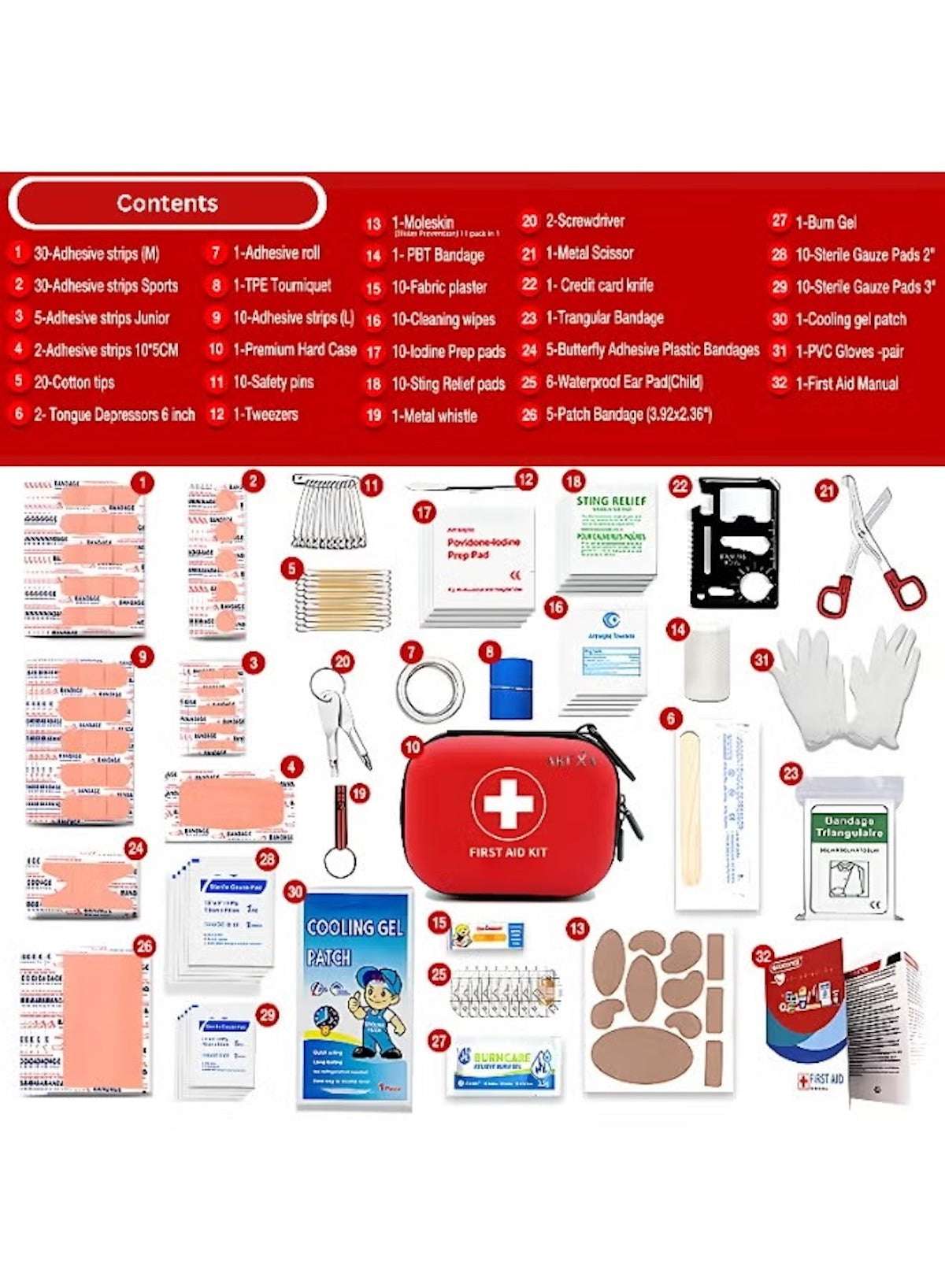 200-Piece First Aid Kit for Car, Home, Travel & Outdoor Use | Compact Waterproof Hard Case | Emergency Medical Kit for Camping, Office, Boat & Sports – Arexa 200-Piece First Aid Kit for Car, Home, Travel & Outdoor Use | Compact Waterproof Hard Case | Emergency Medical Kit for Camping, Office, Boat & Sports – Arexa