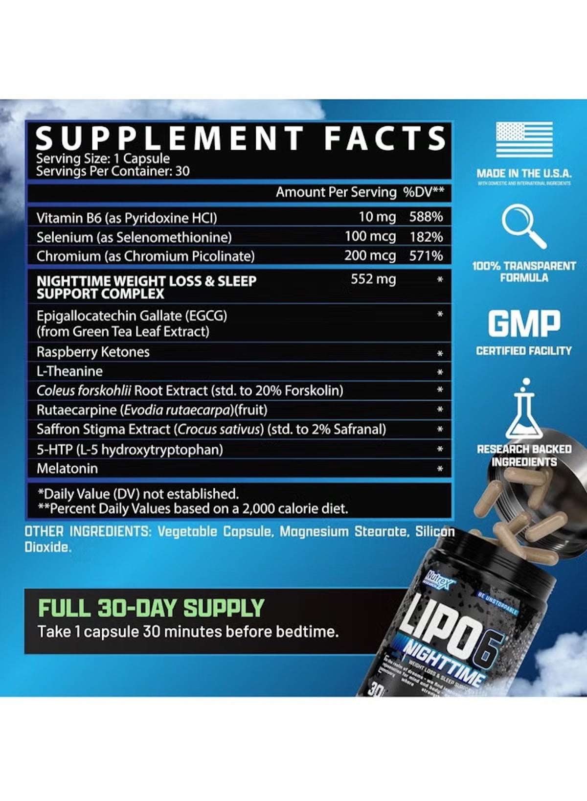 Nutrex Research Lipo-6 Black UC Night Time Weight Loss & Sleep Support – 30 Capsules | Fat-Burning Sleep Aid for Metabolism & Craving Control Nutrex Research Lipo-6 Black UC Night Time Weight Loss & Sleep Support – 30 Capsules | Fat-Burning Sleep Aid for Metabolism & Craving Control
