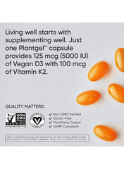 Sports Research K2 + D3 – 5000 IU Vitamin D3 & 100 mcg K2 MK-7 | Bone, Heart & Immune Health Support | 60 Veggie Softgels Sports Research K2 + D3 – 5000 IU Vitamin D3 & 100 mcg K2 MK-7 | Bone, Heart & Immune Health Support | 60 Veggie Softgels