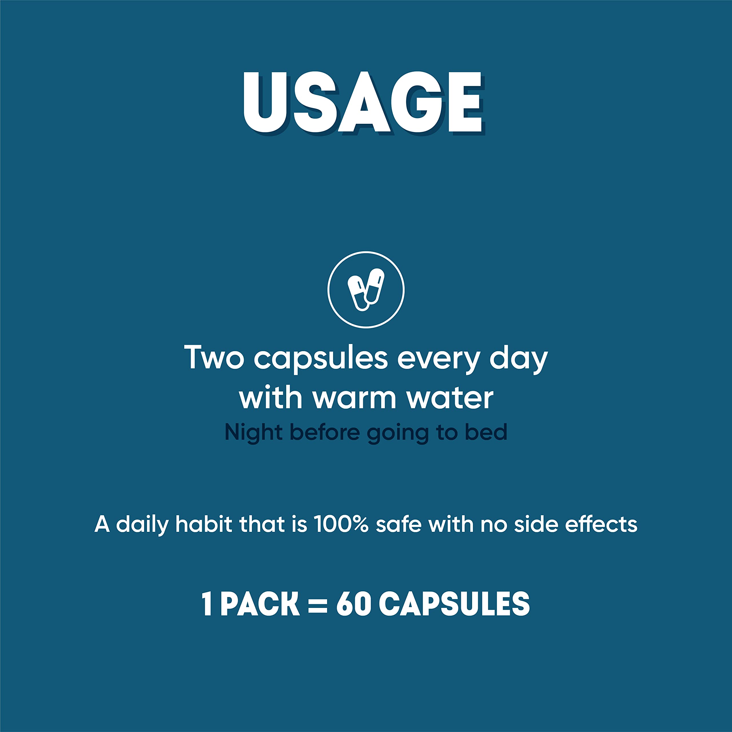 AADAR Ayurvedic constipation relief capsules usage panel showing two capsules daily with warm water one pack 60 capsules AADAR Ayurvedic constipation relief capsules usage panel showing two capsules daily with warm water one pack 60 capsules