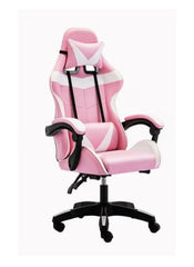 Huitich pink and white adjustable gaming chair with headrest and armrests on rolling base Huitich pink and white adjustable gaming chair with headrest and armrests on rolling base