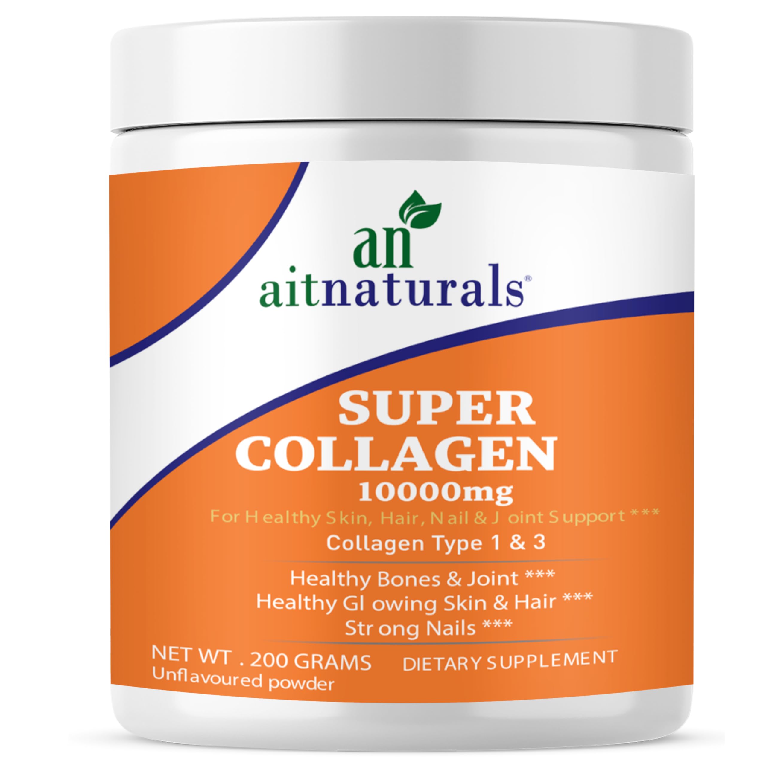 aitnaturals Super Collagen 10000mg jar for skin hair nails and joints collagen peptides powder unflavoured aitnaturals Super Collagen 10000mg jar for skin hair nails and joints collagen peptides powder unflavoured