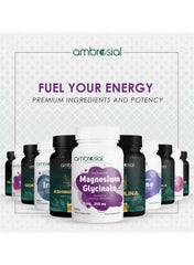 Ambrosial Magnesium Glycinate 350mg capsules among various premium supplements for energy support Ambrosial Magnesium Glycinate 350mg capsules among various premium supplements for energy support