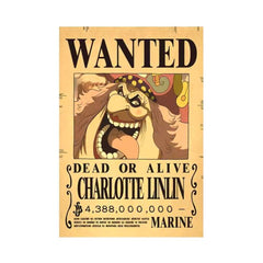 Anime bounty poster wall art featuring a wanted poster of Charlotte Linlin for living room decoration Anime bounty poster wall art featuring a wanted poster of Charlotte Linlin for living room decoration