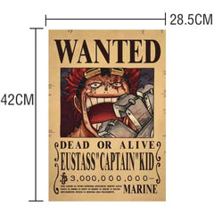 Anime bounty poster wall art featuring Eustass Captain Kid wanted poster for living room decoration Anime bounty poster wall art featuring Eustass Captain Kid wanted poster for living room decoration