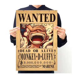 Anime bounty poster wall art featuring Monkey D Luffy wanted poster from popular anime series Anime bounty poster wall art featuring Monkey D Luffy wanted poster from popular anime series