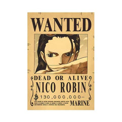 Anime bounty poster wall art featuring Nico Robin wanted dead or alive for living room wall decoration Anime bounty poster wall art featuring Nico Robin wanted dead or alive for living room wall decoration