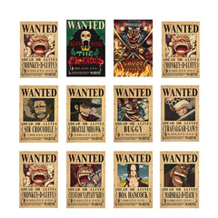 Anime bounty poster wall art featuring wanted posters of popular characters for living room wall decoration Anime bounty poster wall art featuring wanted posters of popular characters for living room wall decoration