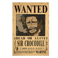 Anime bounty poster wall art featuring Sir Crocodile wanted dead or alive for living room wall decoration Anime bounty poster wall art featuring Sir Crocodile wanted dead or alive for living room wall decoration