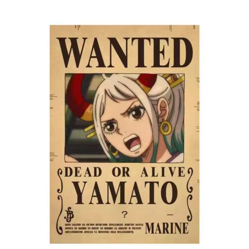 Anime bounty poster wall art featuring Yamato with wanted dead or alive text for living room decoration Anime bounty poster wall art featuring Yamato with wanted dead or alive text for living room decoration