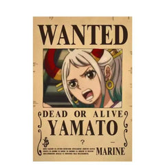 Anime bounty poster wall art featuring Yamato with wanted dead or alive text for living room decoration Anime bounty poster wall art featuring Yamato with wanted dead or alive text for living room decoration
