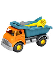 Huitich premium beach toy set for kids featuring an orange and blue dump truck with yellow sand tools Huitich premium beach toy set for kids featuring an orange and blue dump truck with yellow sand tools