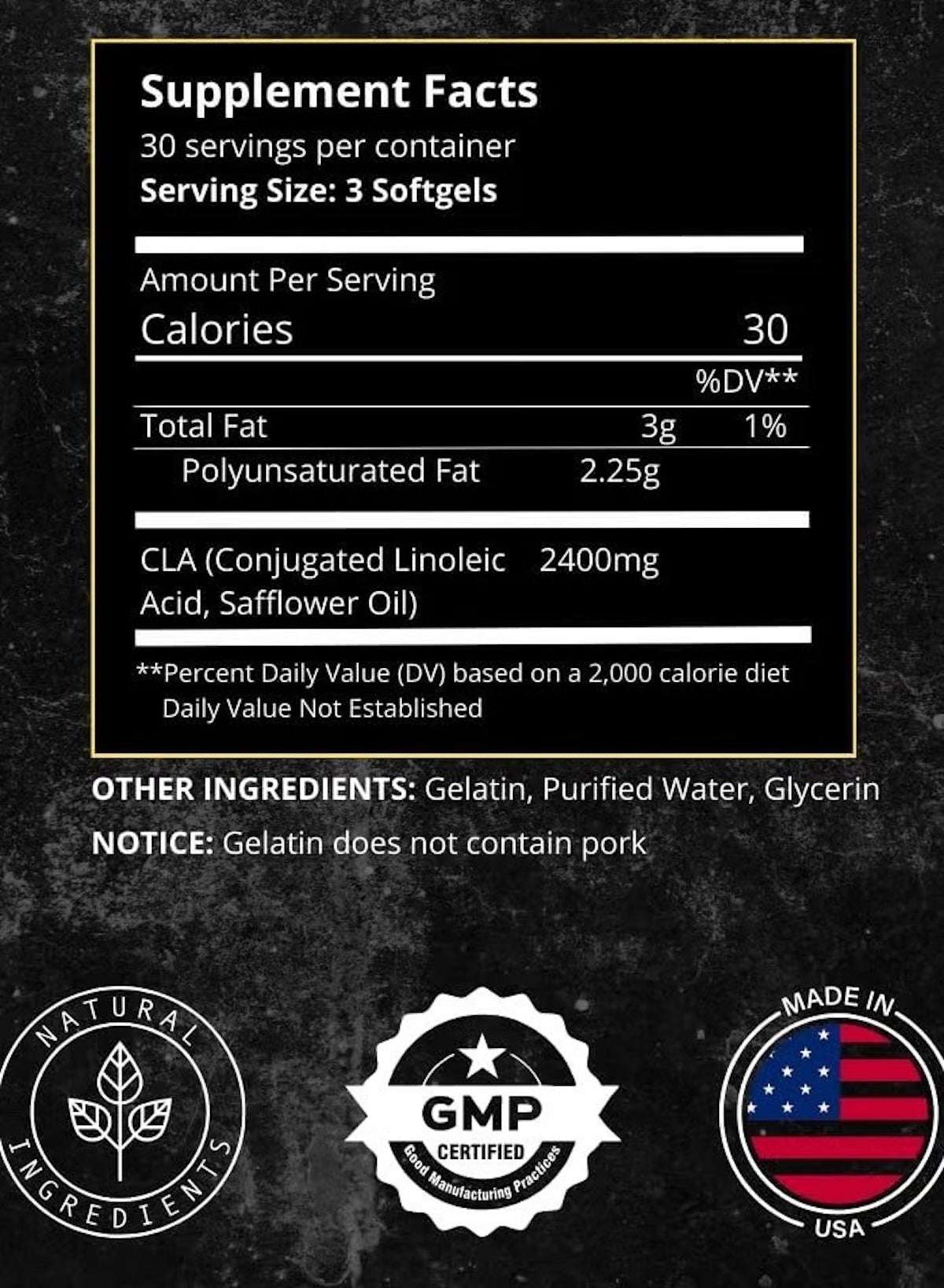 UNALTERED Herbal Supplements CLA Softgels for men, effective belly fat burner for men with 30 servings UNALTERED Herbal Supplements CLA Softgels for men, effective belly fat burner for men with 30 servings